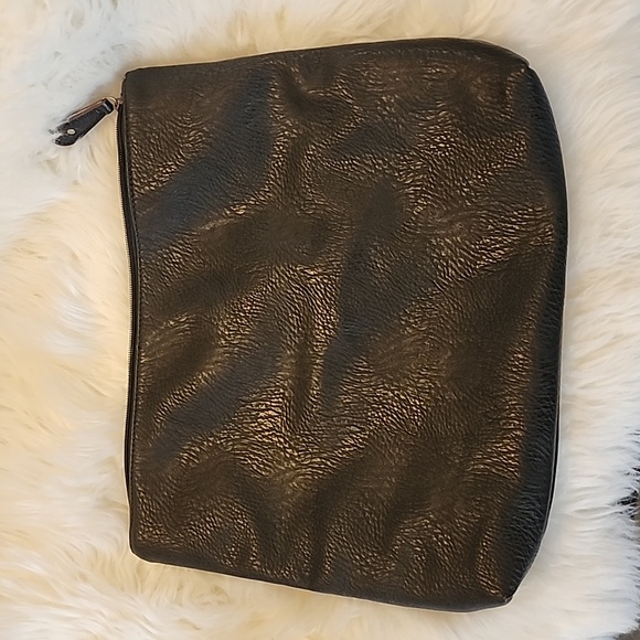 Free People Handbags - Free People Black Leather Hand Bag 15" x 12"